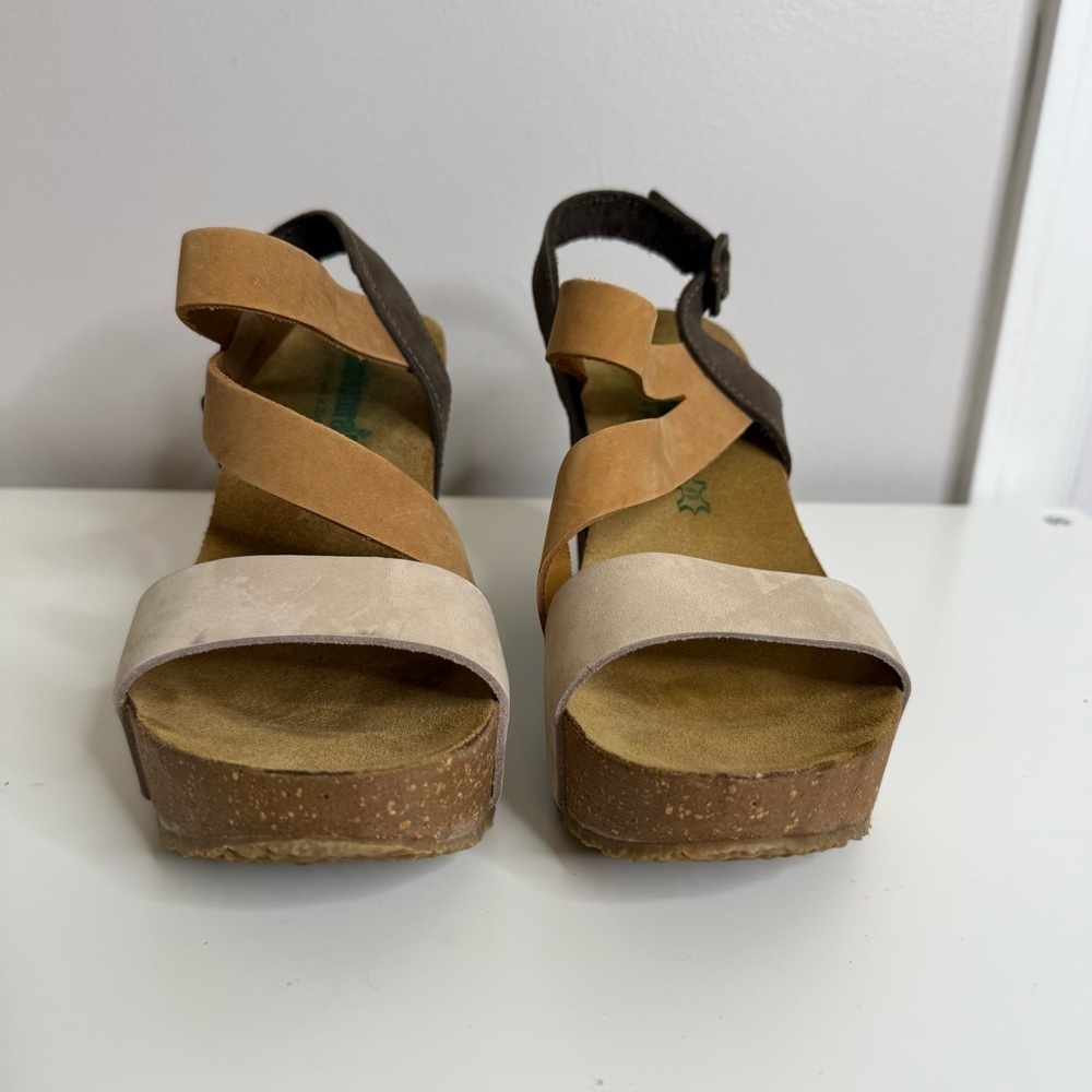BioNatura Strappy Wedges Brown Tan US 7 - Picture 3 of 10